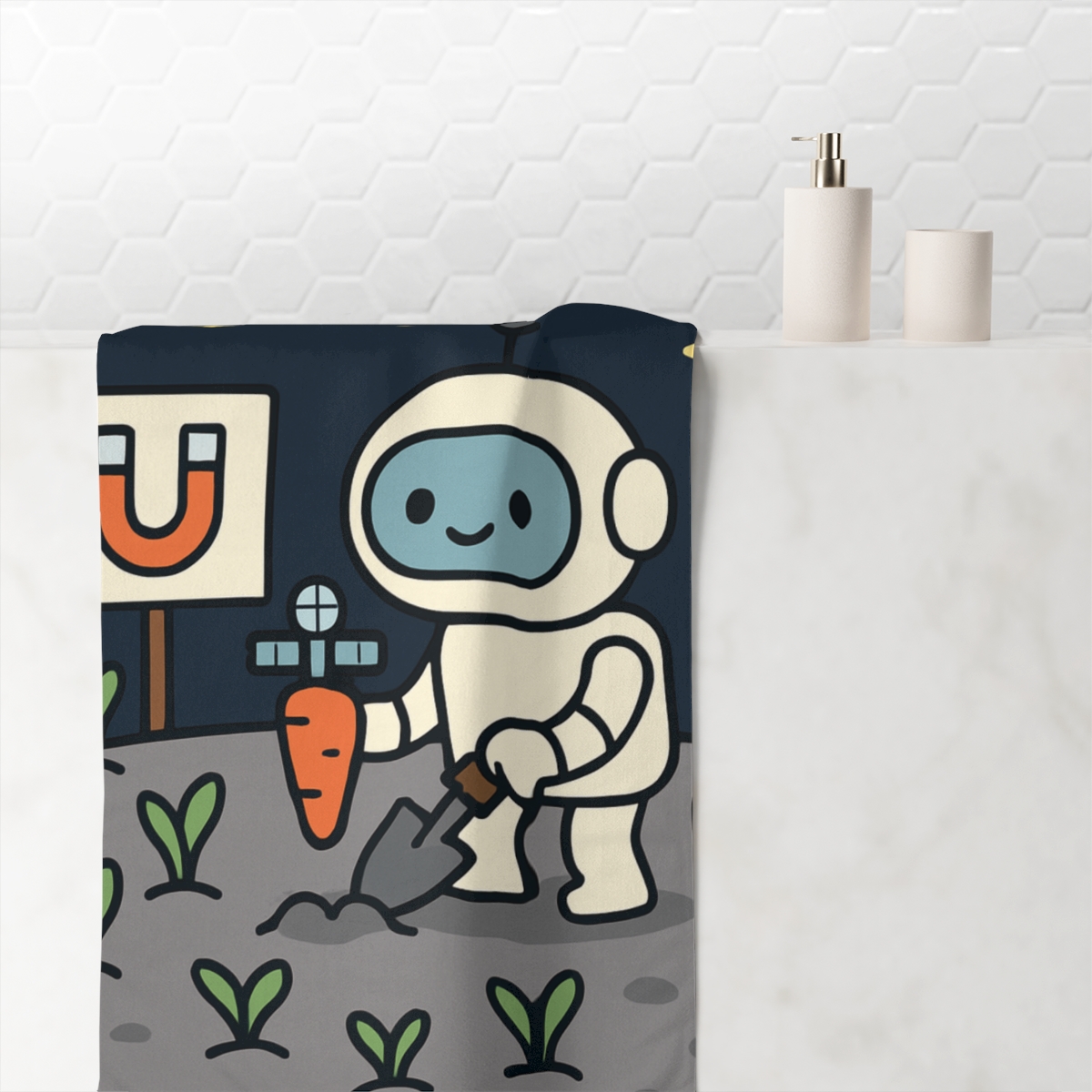 Magnet Moon Robot Garden comfortable face towels