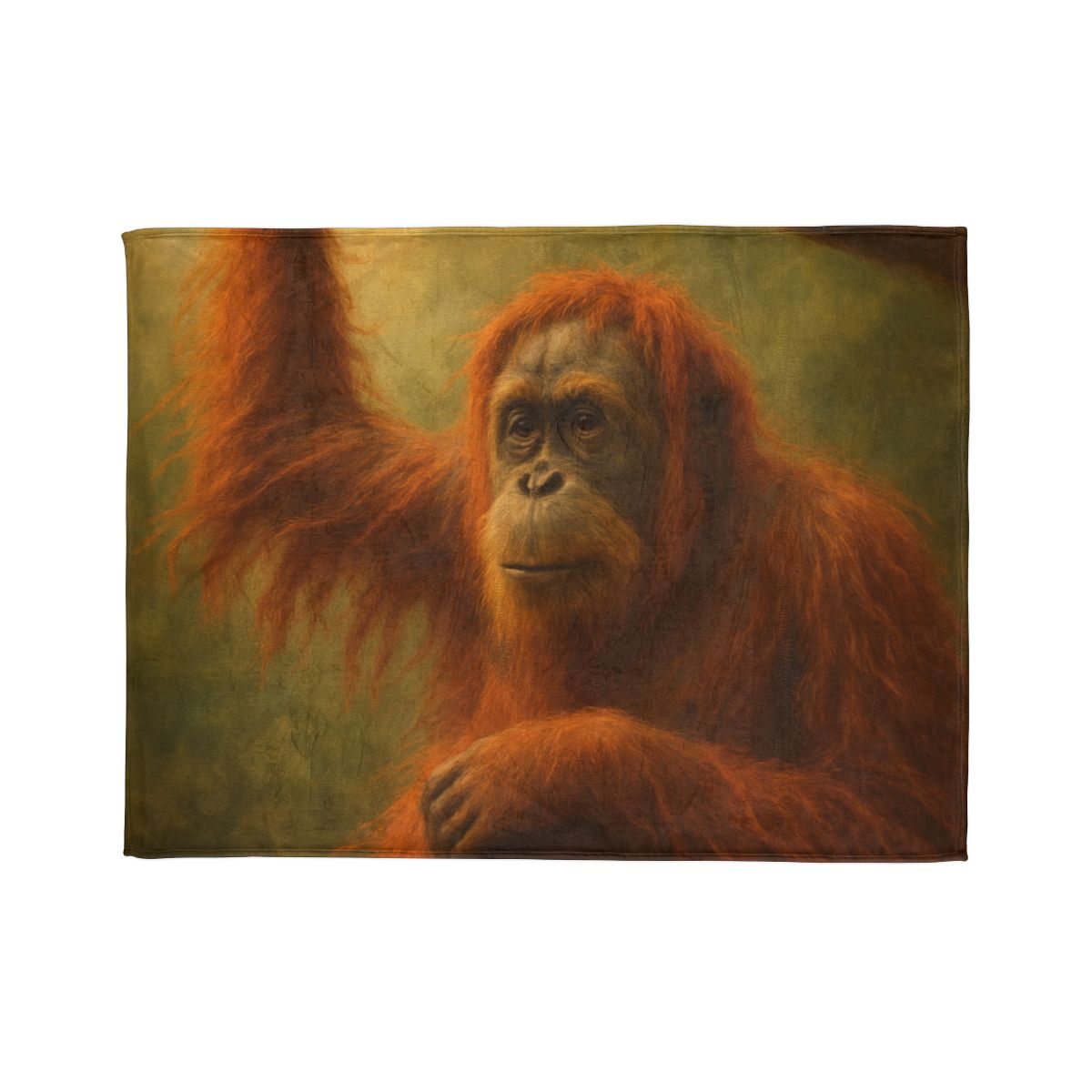 Canopy Sage Orangutan personalized cozy blankets