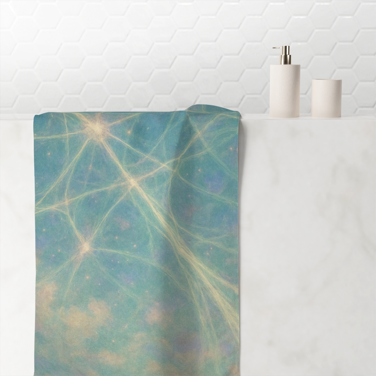 Auroral Web Filaments personalized bath towels