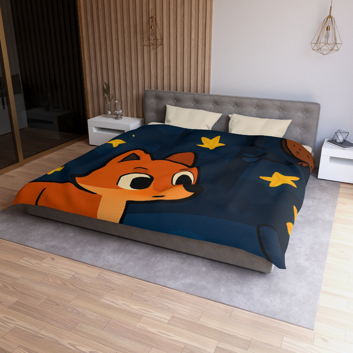 Cosmic Forest Fox trendy bedroom duvets