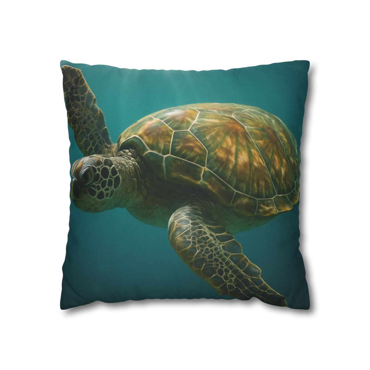 Gilded Drift Green Sea Turtle custom pillow cases