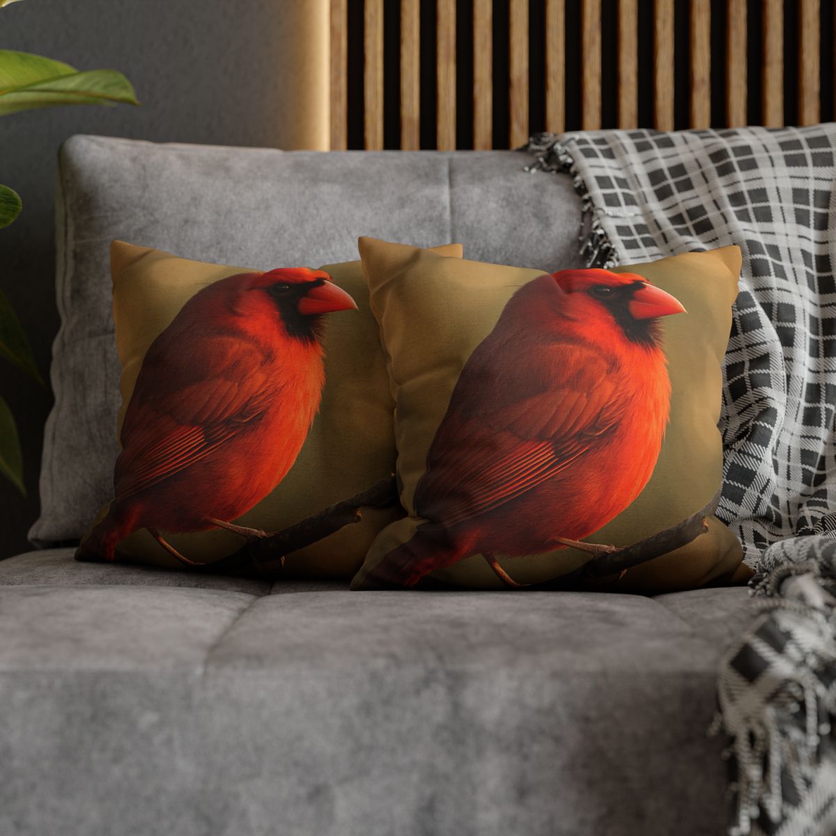 Crimson Pulse Northern Cardinal trendy patterned pillow cases