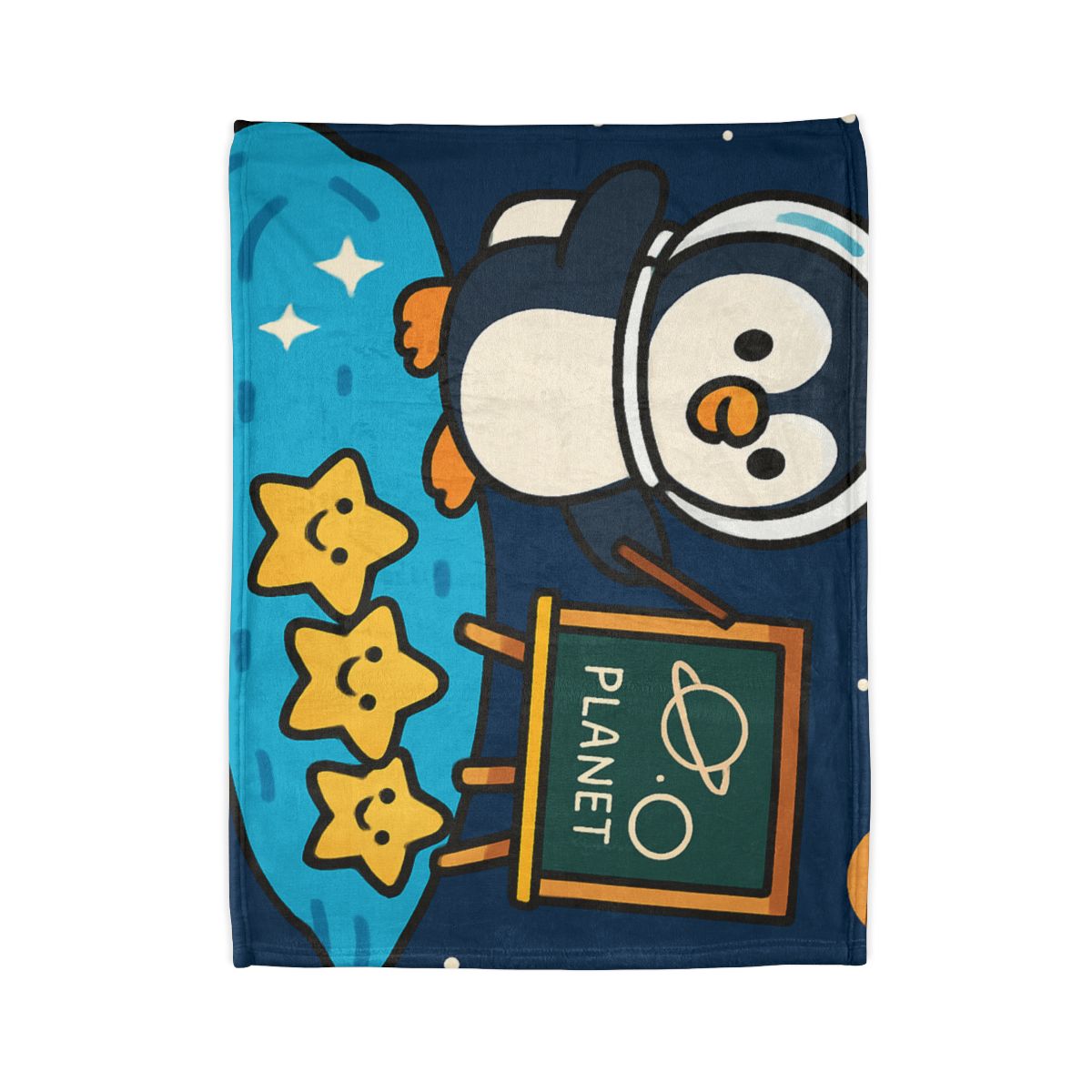 Comet Classroom With Captain Penguin trendy patterned blankets