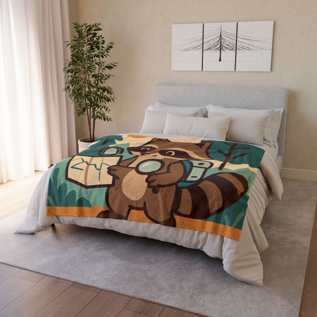 Robot Ranger Raccoon personalized cozy blankets
