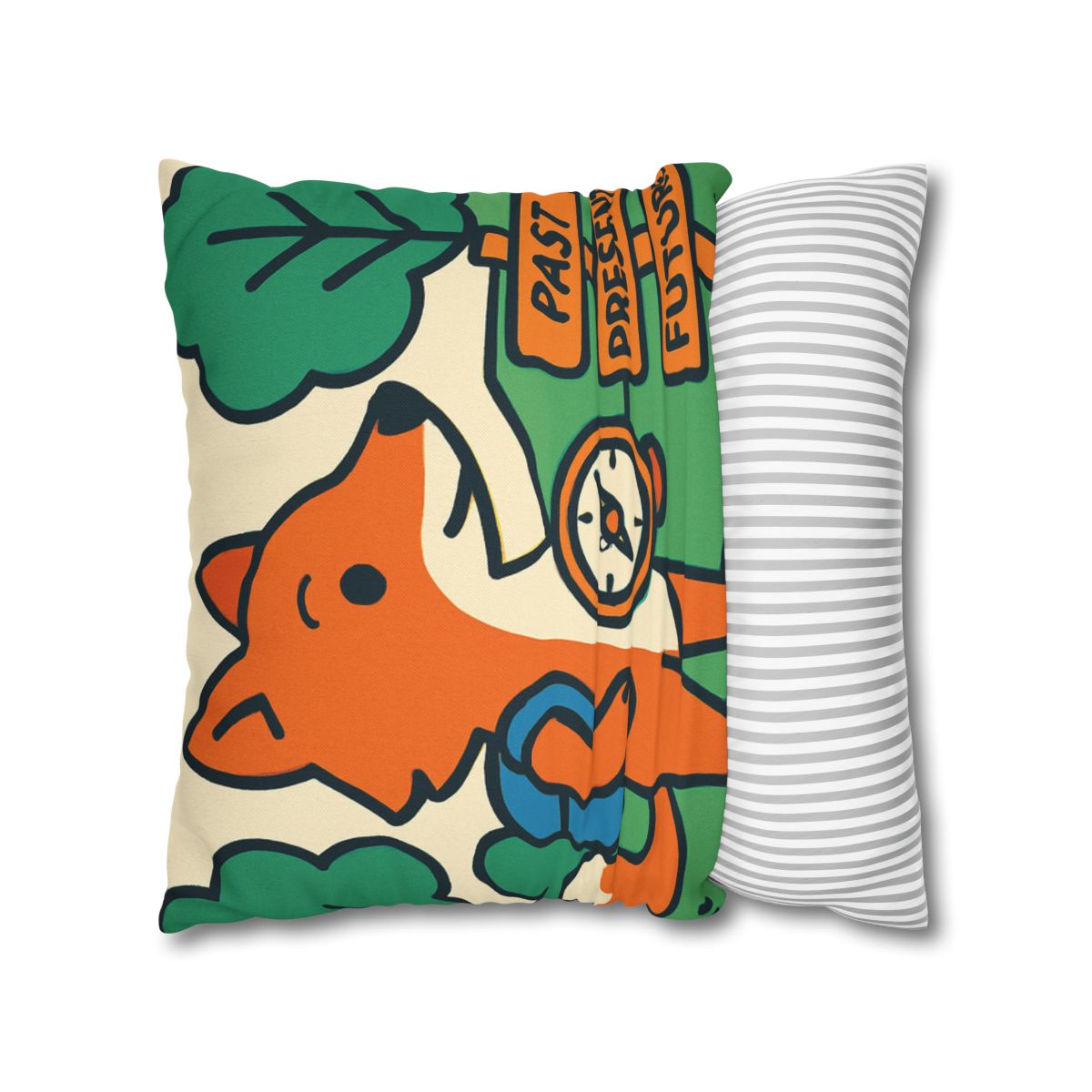 Time Traveling Forest Fox trendy patterned pillow cases
