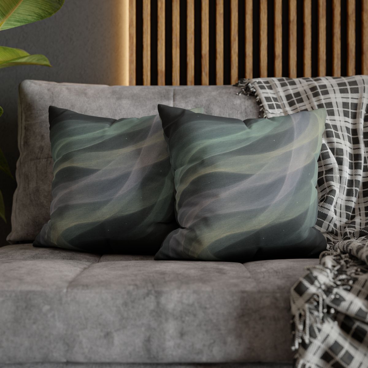 Auroral Cosmic Silk Currents designer print pillow cases