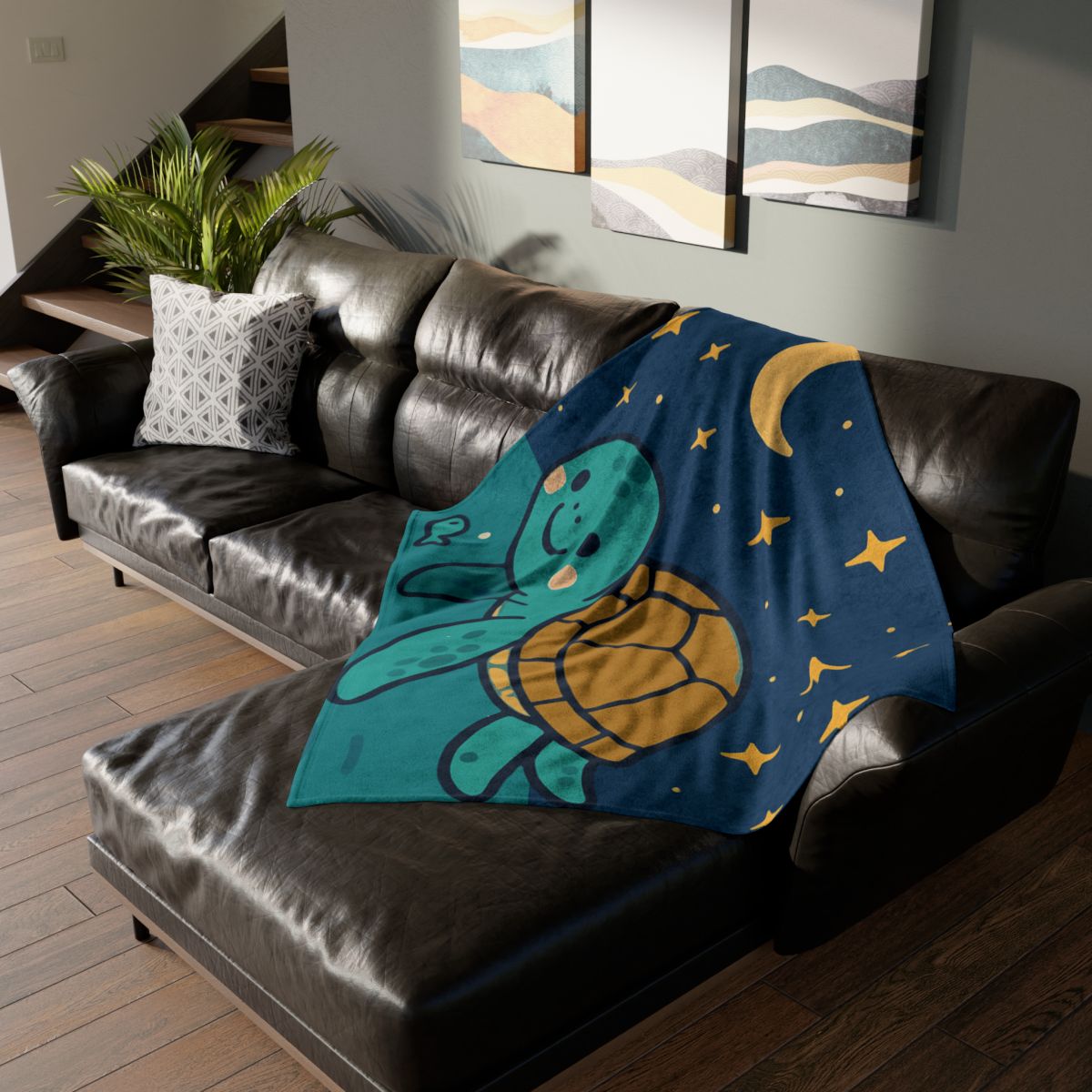 Starry Sea Turtle Voyage stylish throw blankets
