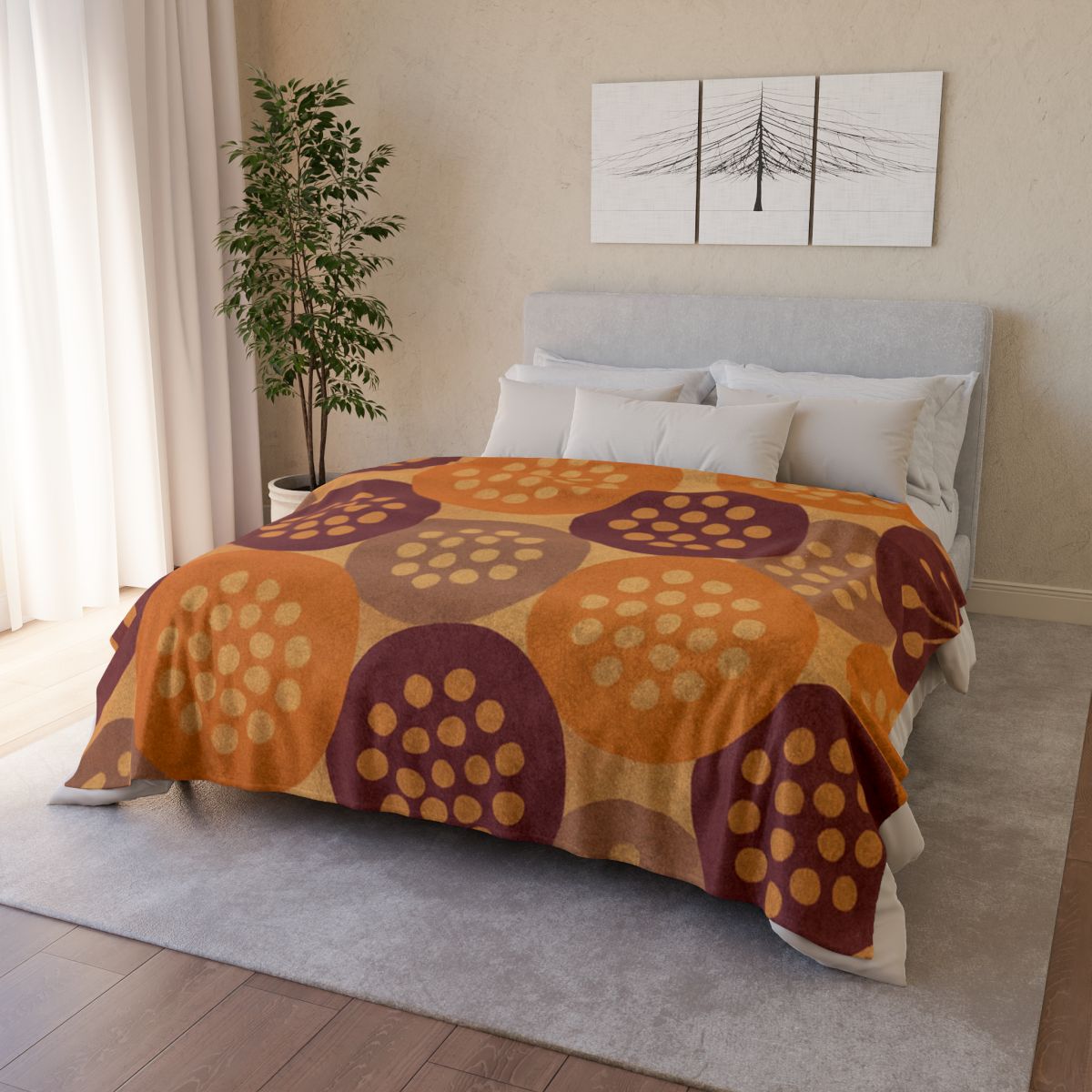 Seed Pod Cluster Mosaic custom blankets