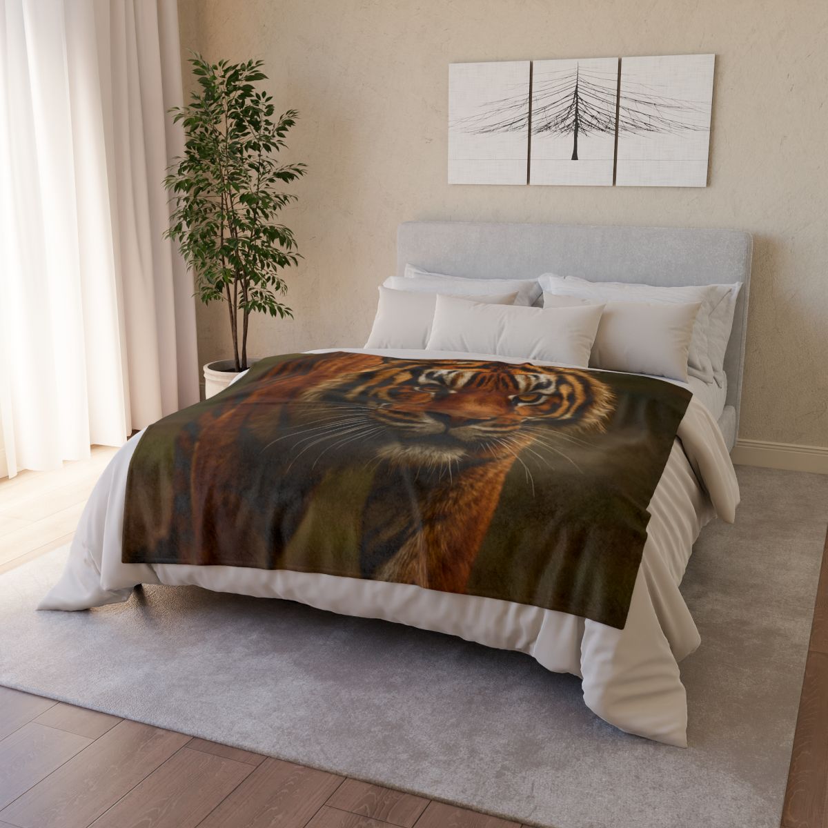 Forest Stalker Bengal Tiger trendy patterned blankets