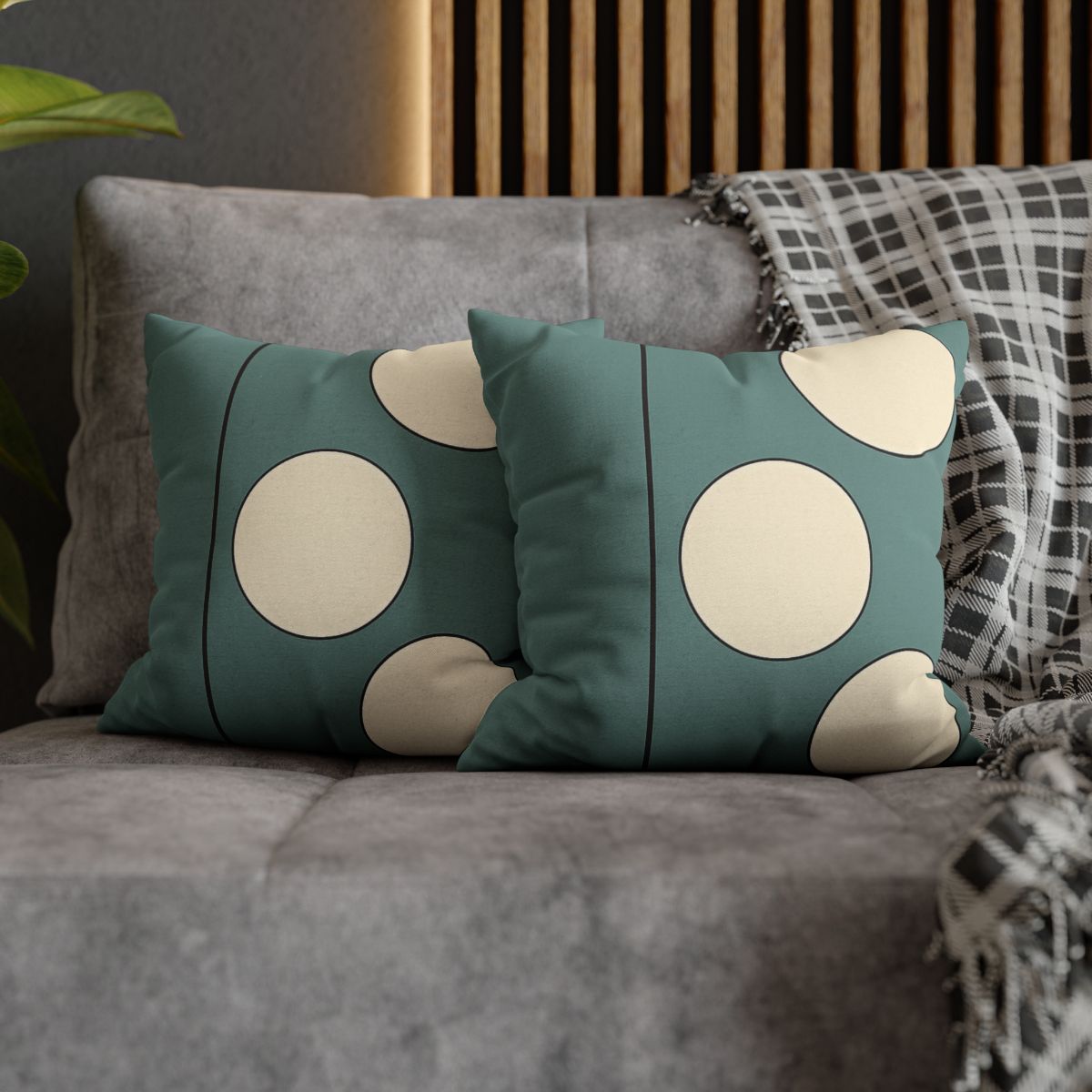 Staggered Trio Of Circles With Thin Divider unique gift pillow cases
