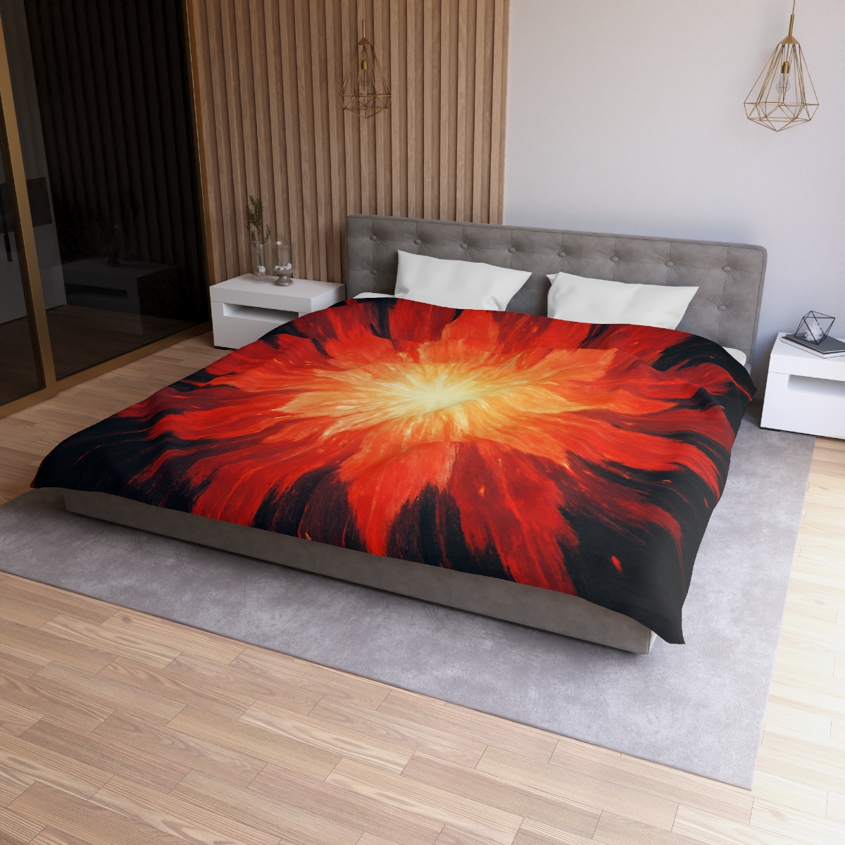 Starburst Ember Bloom custom duvets