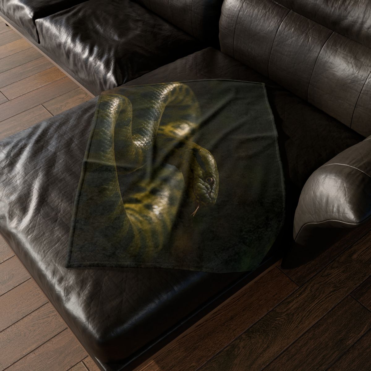 Shadow Ribbon Green Anaconda warm winter blankets