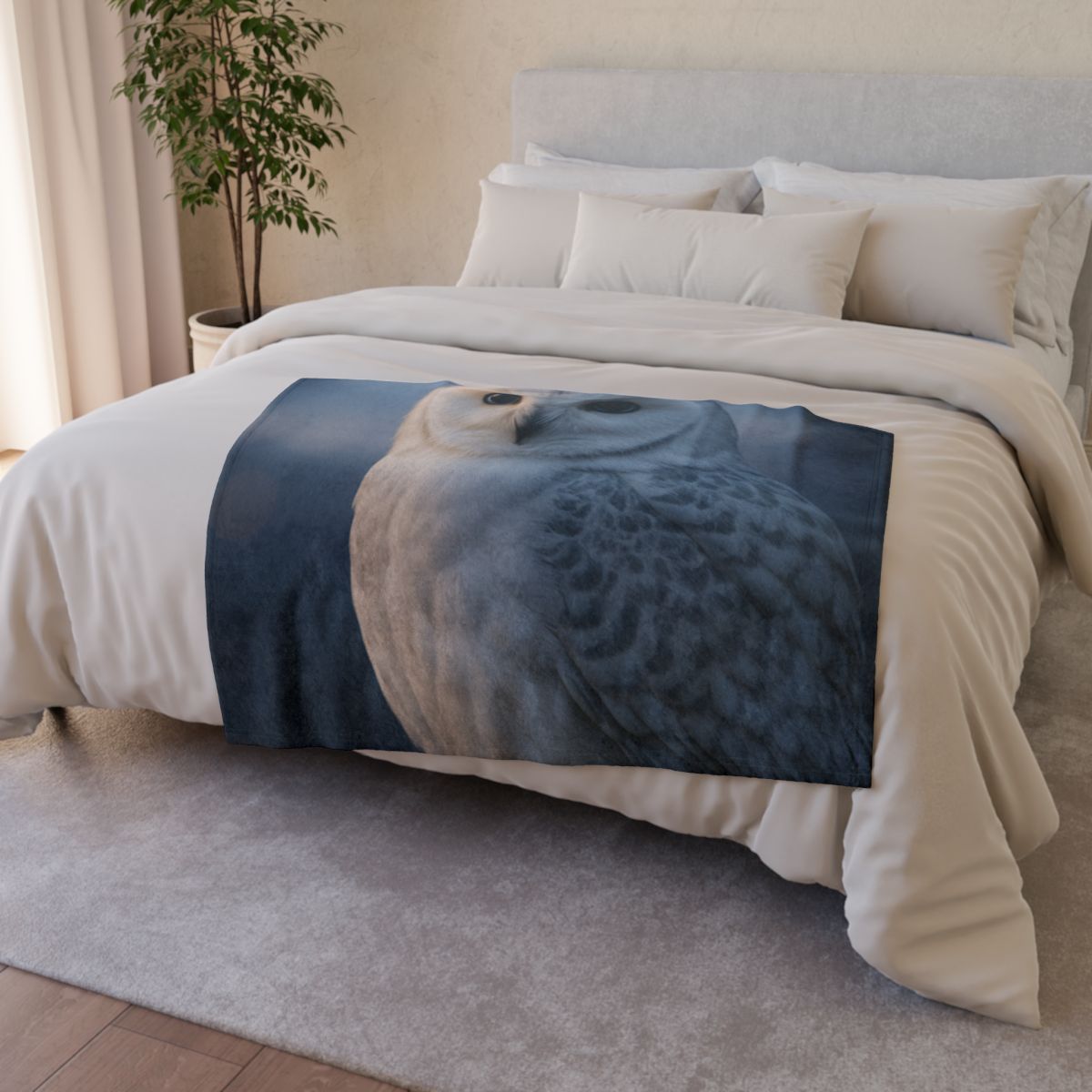 Twilight Watcher Snowy Owl unique gift blankets