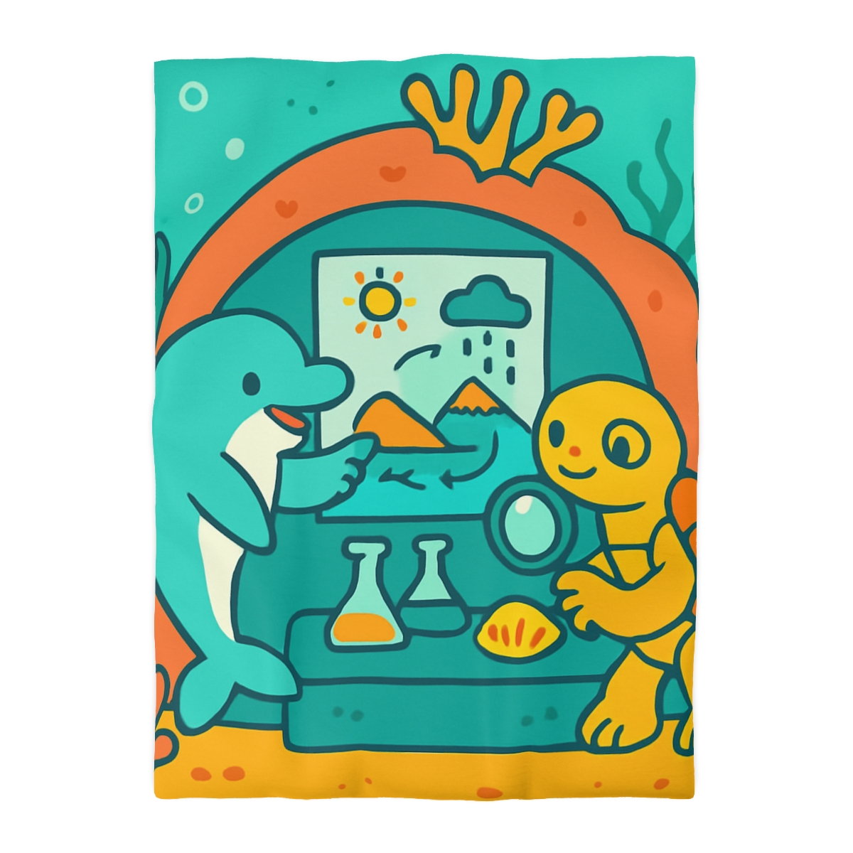 Coral Reef Science Lab designer printed duvets