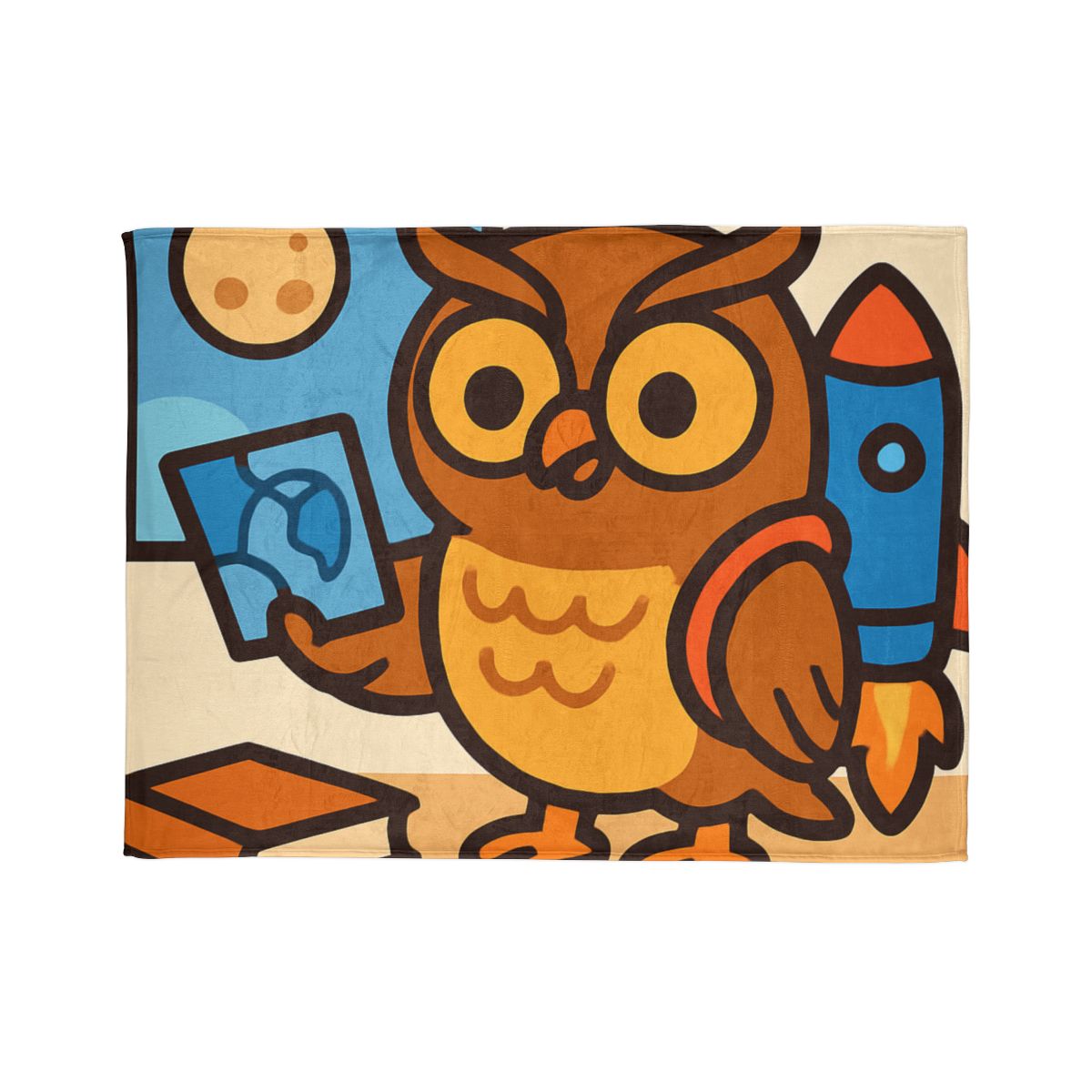 Rocket School Owl unique gift blankets