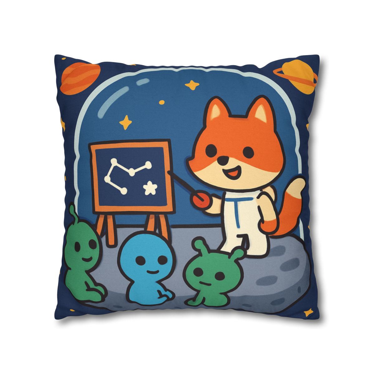 Comet Classroom With Curious Space Fox comfortable bedding pillow covers