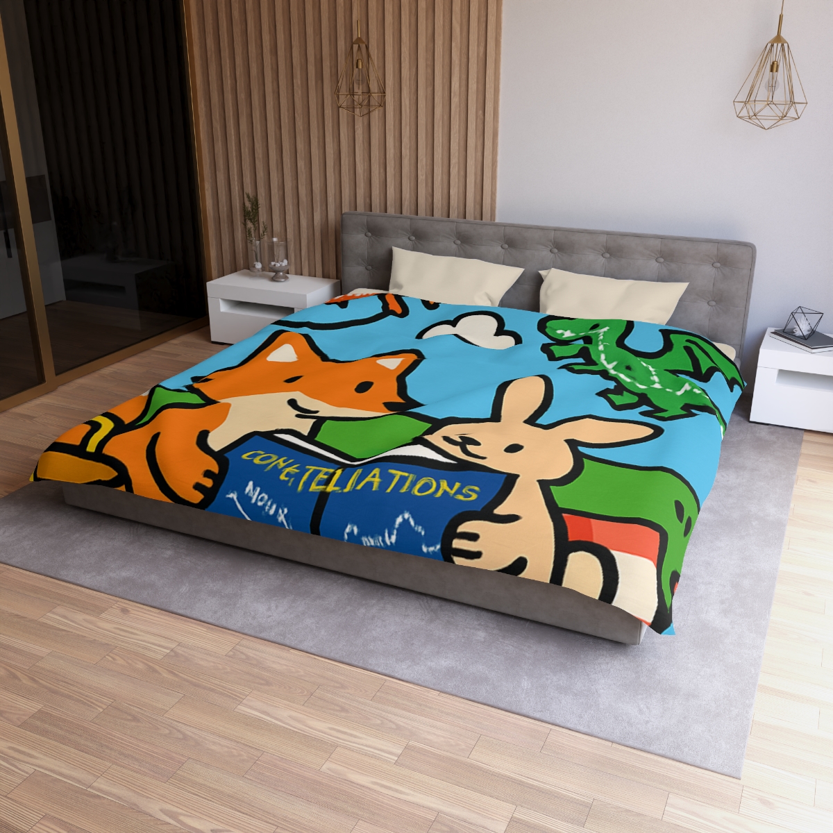 Sky Map Picnic With Dragon Kites soft comforter duvets