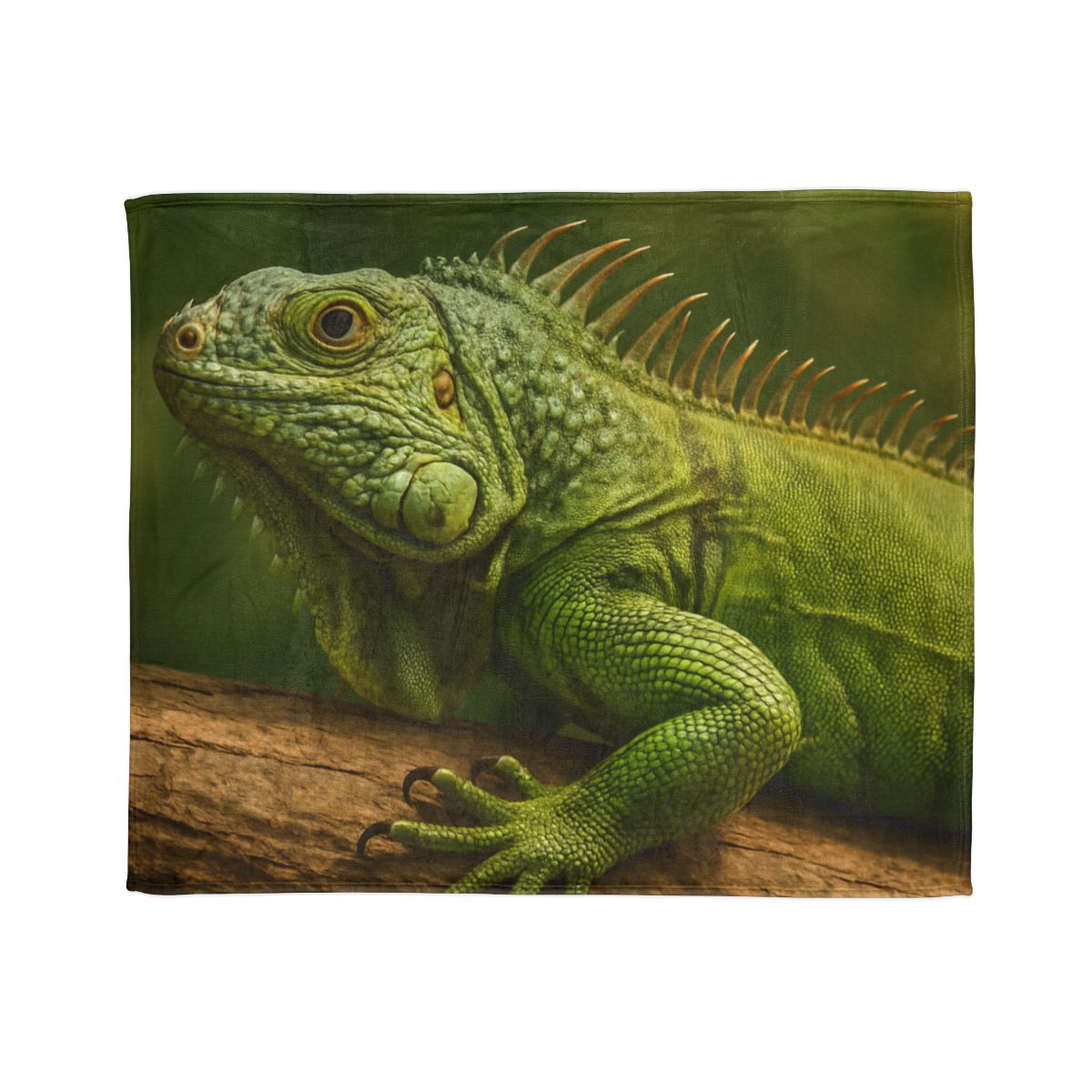 Verdant Stillness Green Iguana designer printed blankets