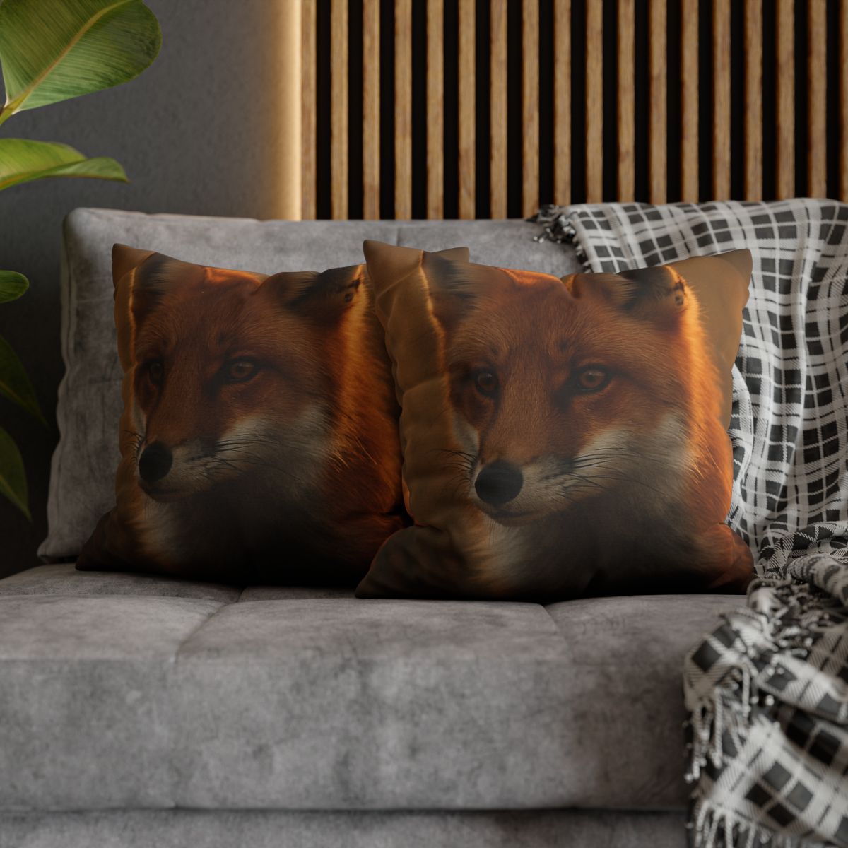 Crimson Whisper Red Fox soft cotton pillow cases