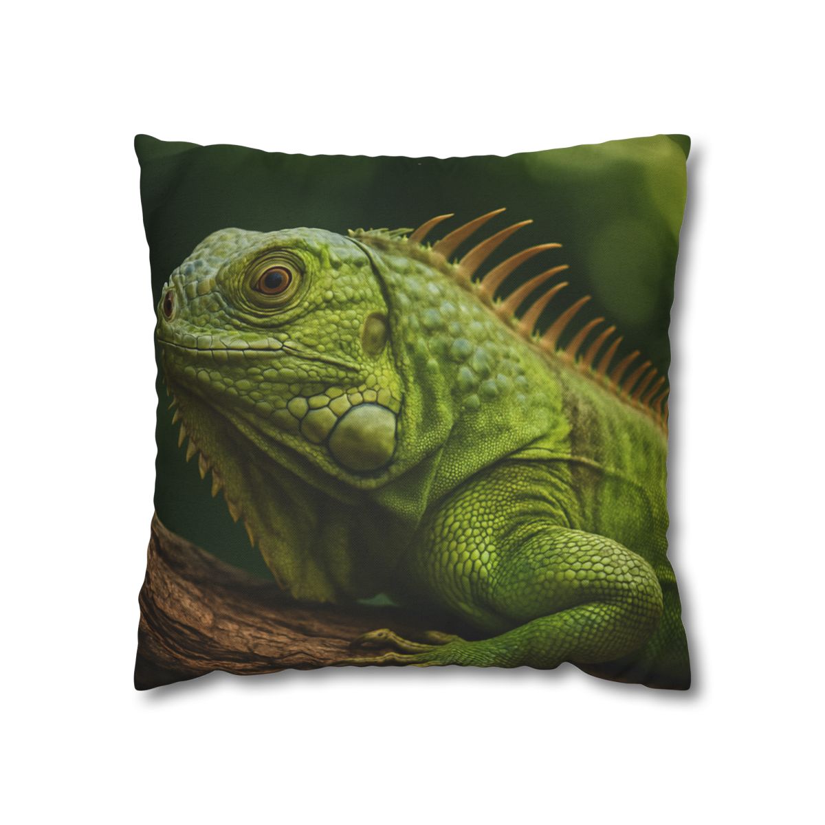 Verdant Gaze Green Iguana soft cotton pillow cases