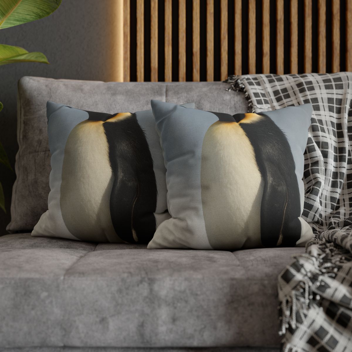 Glacier Gleam Emperor Penguin designer print pillow cases