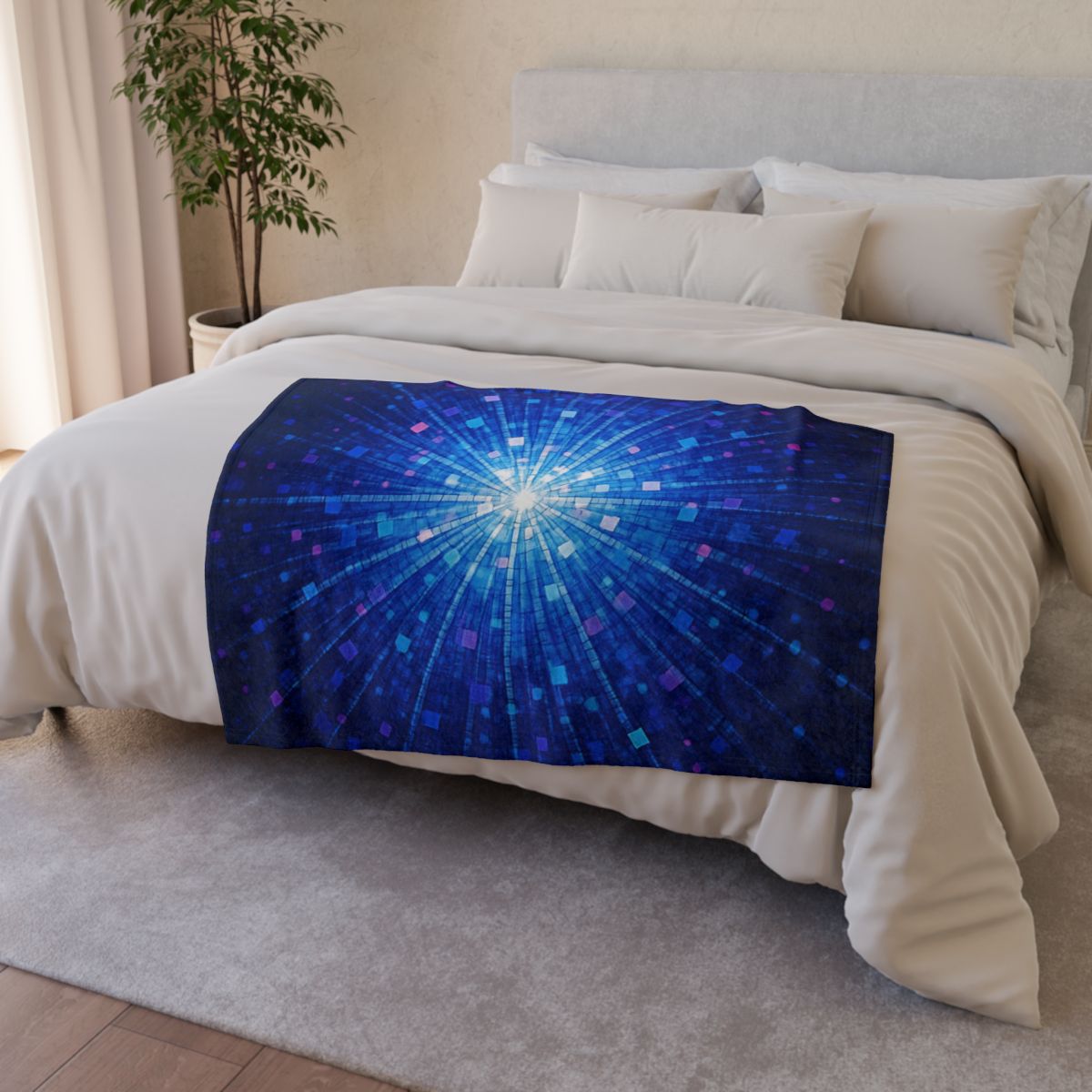 Photon Burst Mosaic stylish throw blankets