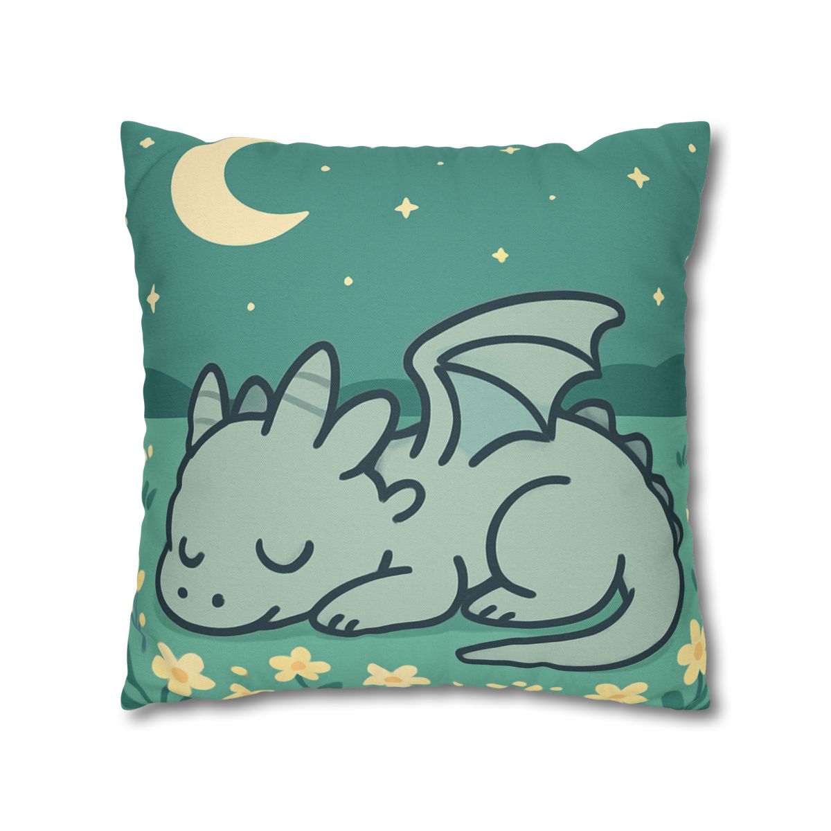 Moonlight Meadow Dragon designer print pillow cases