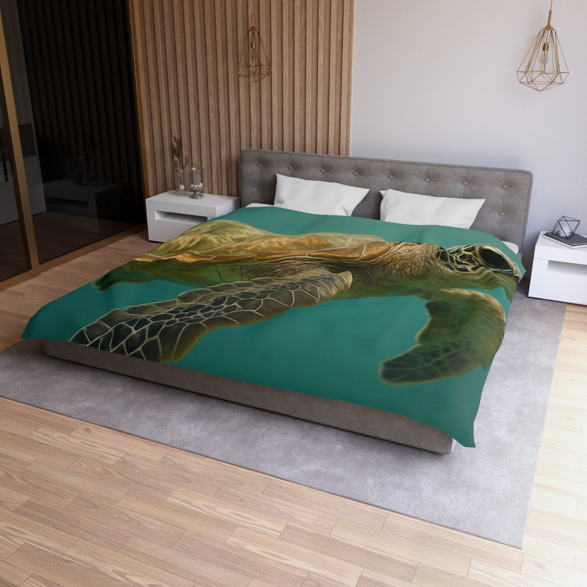 Amber Stillness Green Sea Turtle stylish duvet covers