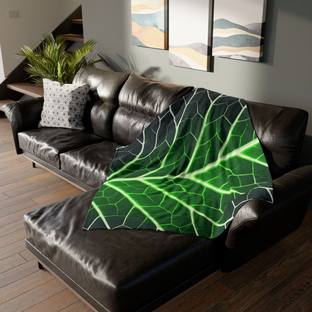 Fractaled Leaf Vein Web designer printed blankets