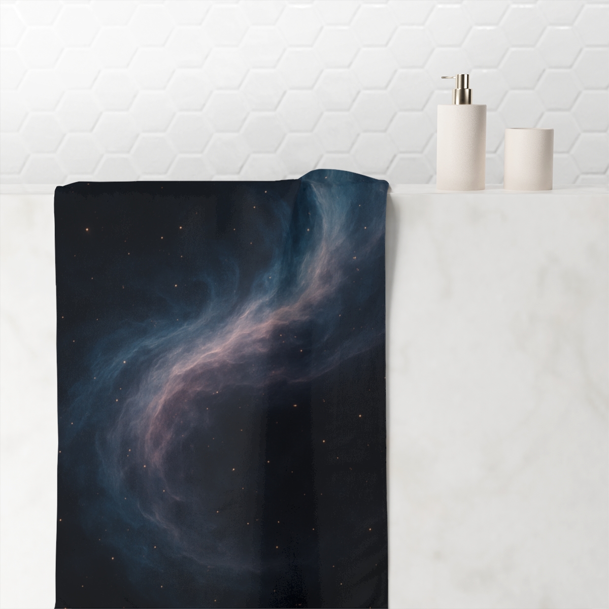 Iridescent Nebula Spiral soft cotton towels