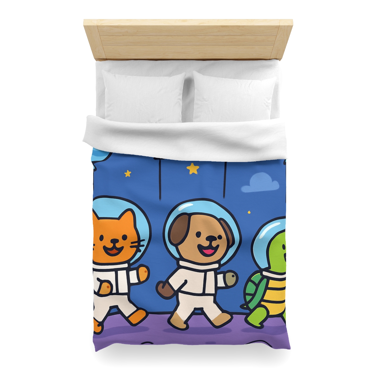 Planet Parade Of The Animal Astronauts designer printed duvets
