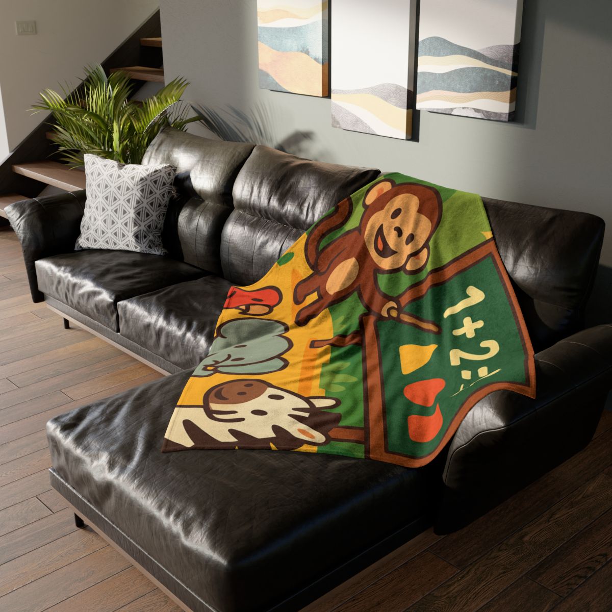 Jungle Math With Monkey And Friends trendy patterned blankets