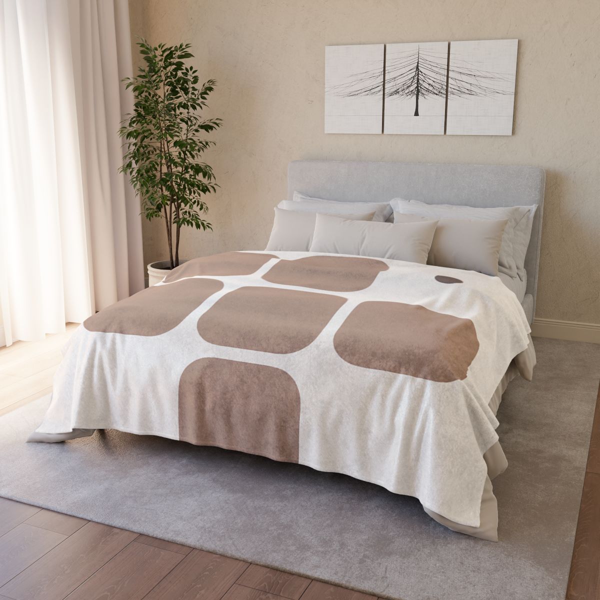 Gentle Grid With Missing Cell designer printed blankets