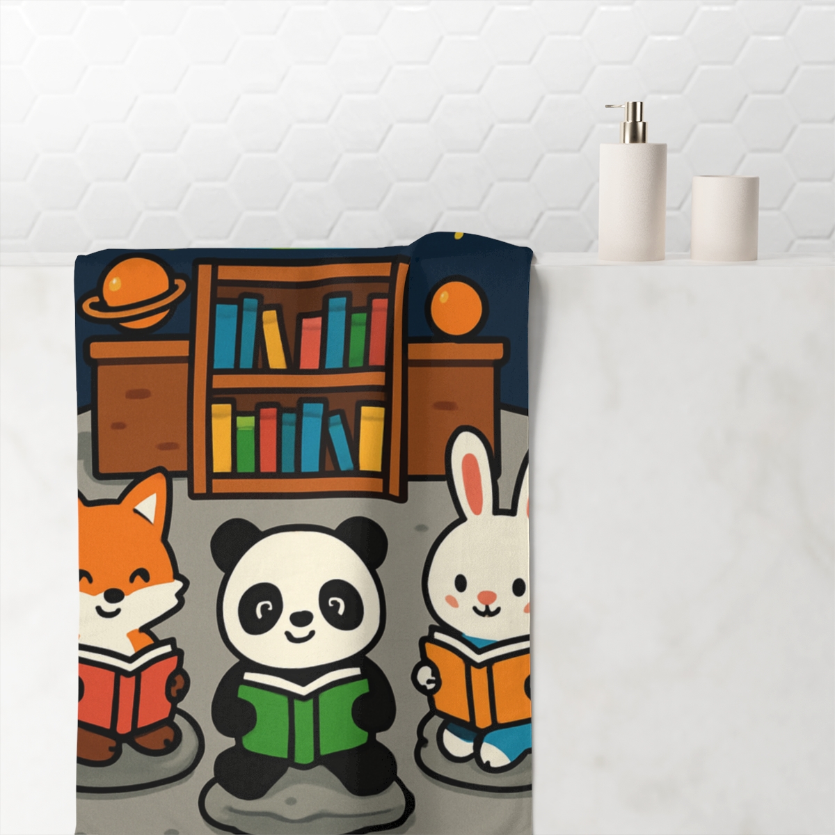 Starlight Library On The Moon decorative home towelscustom towels