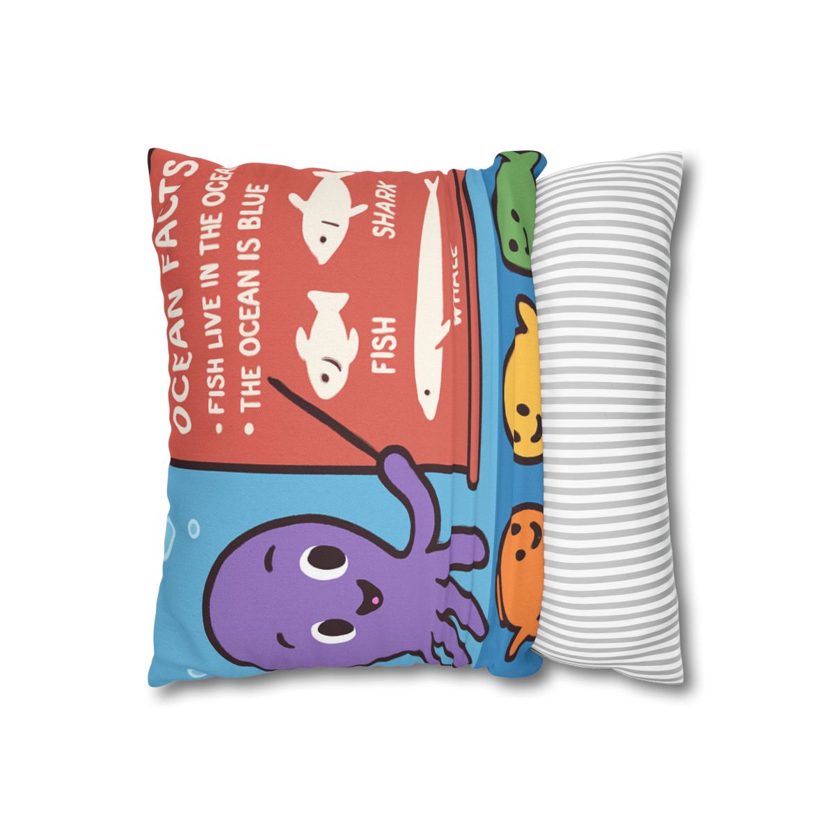 Coral Classroom With Professor Octopus soft cotton pillow cases