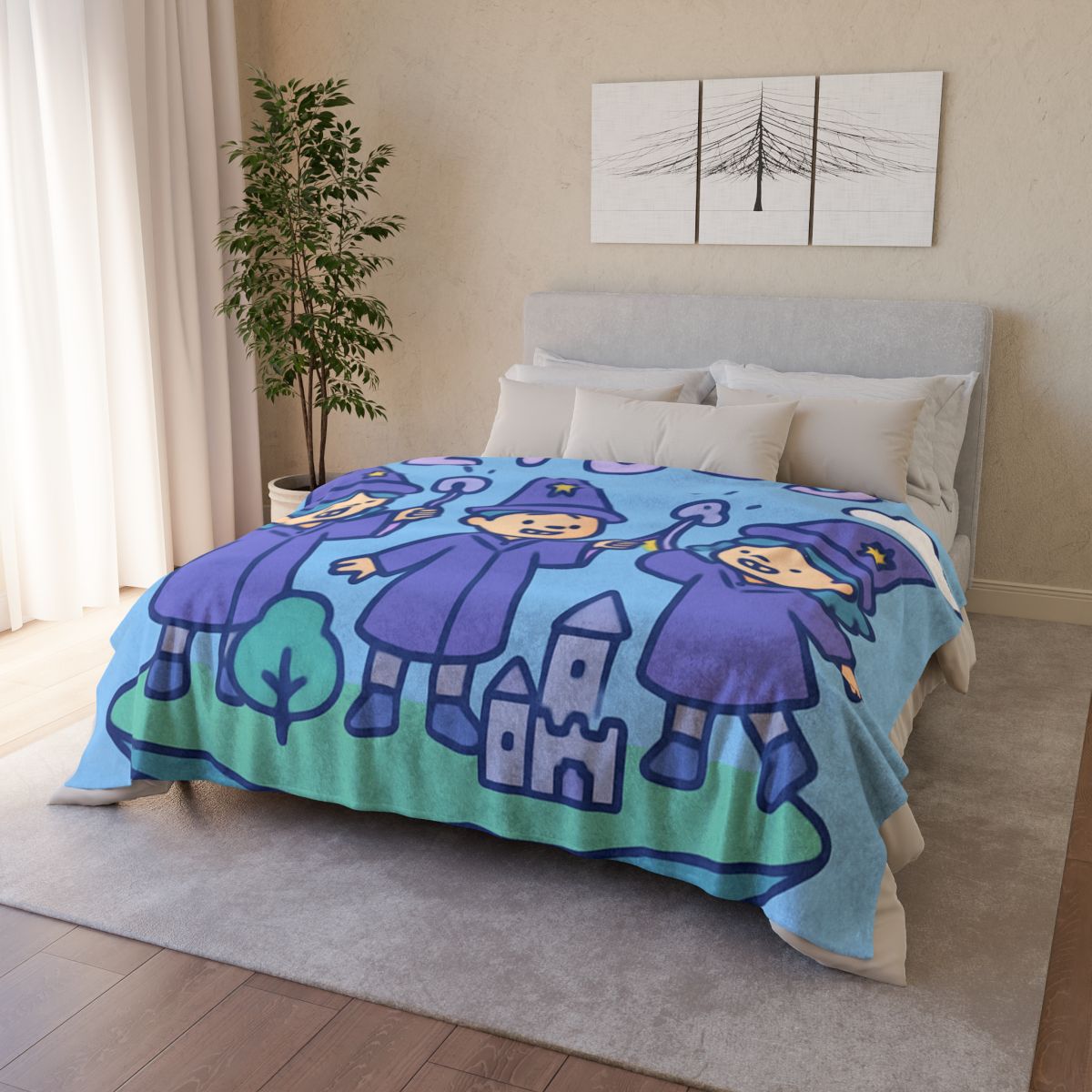 Math Wizards Floating Island soft fleece blankets