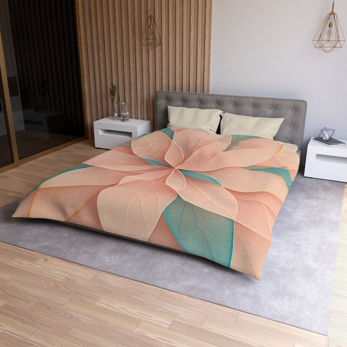 Petal Prism Overlap designer printed duvets