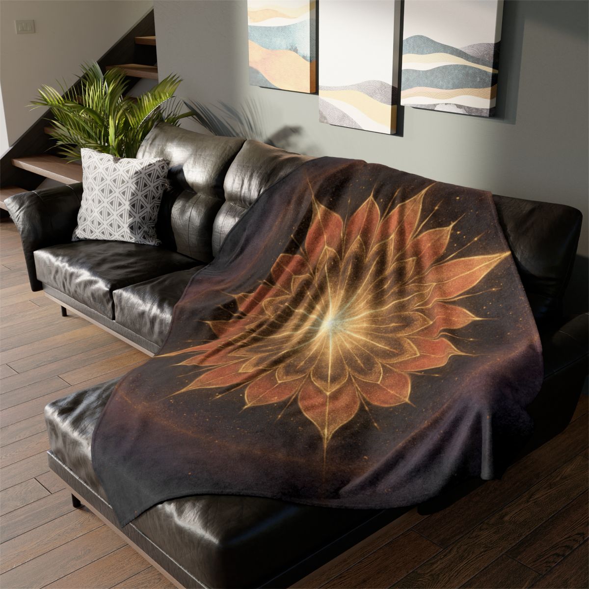 Starburst Petal Crown soft fleece blankets