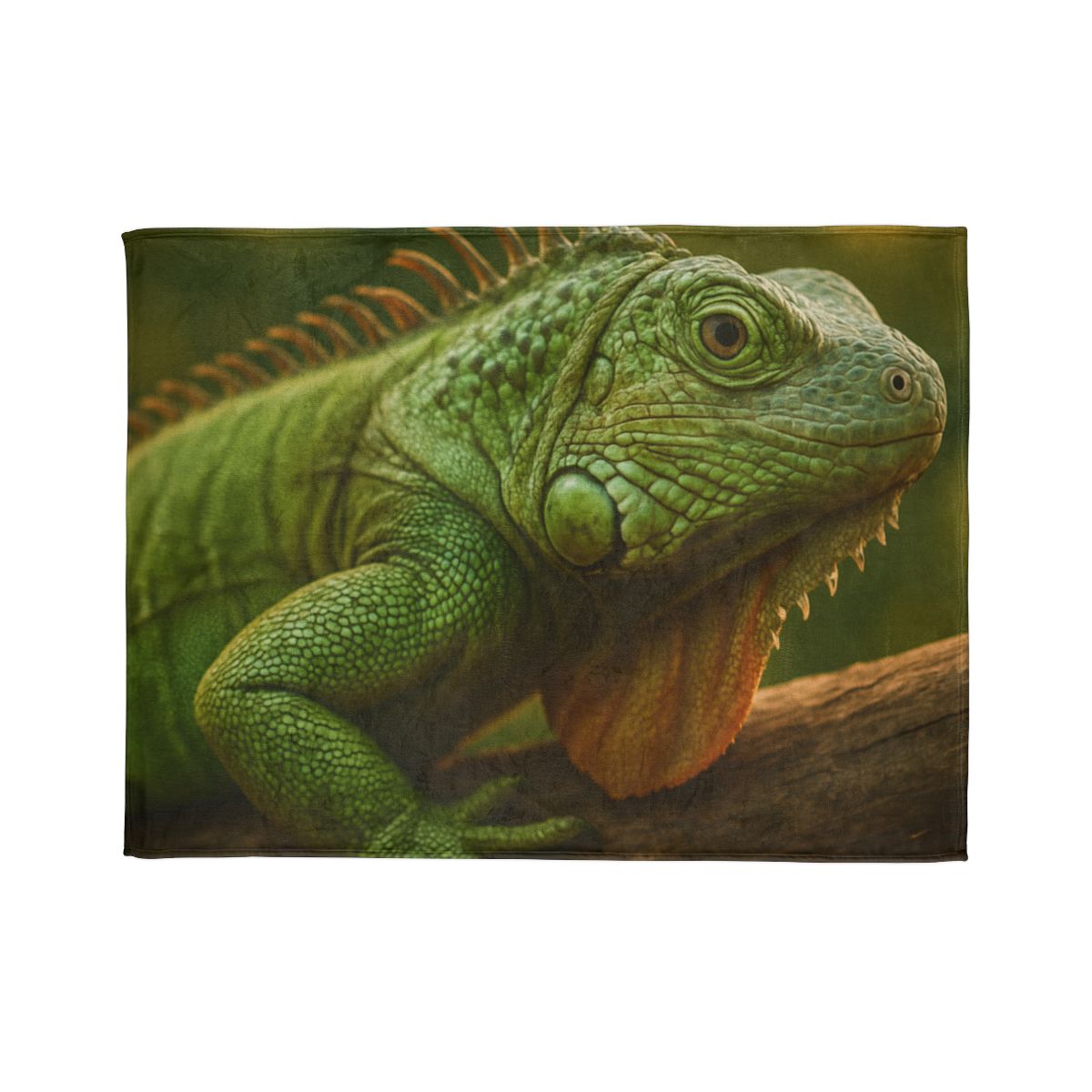 Orbit Glow Green Iguana soft fleece blankets