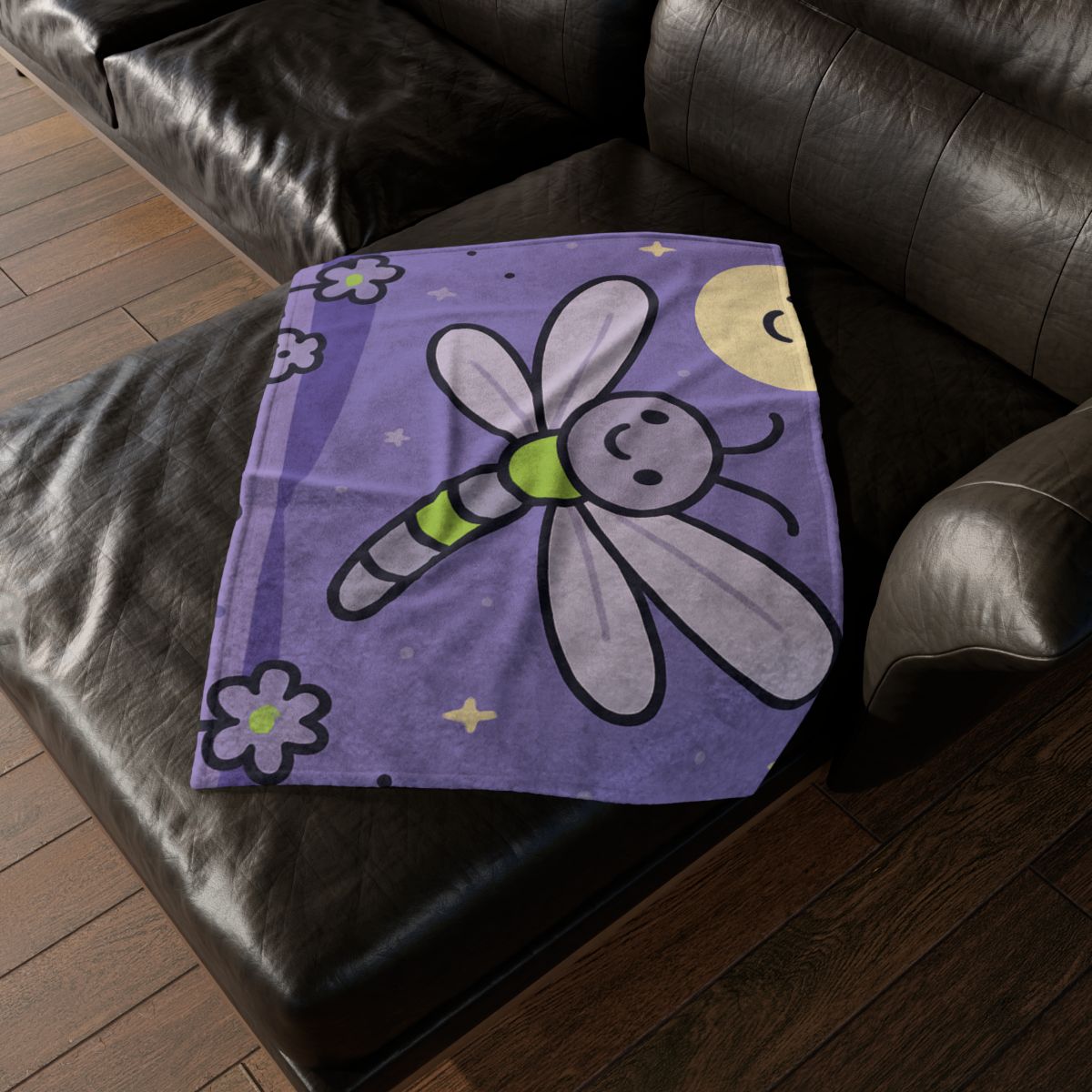 Moonlight Meadow Dragonfly decorative home blankets