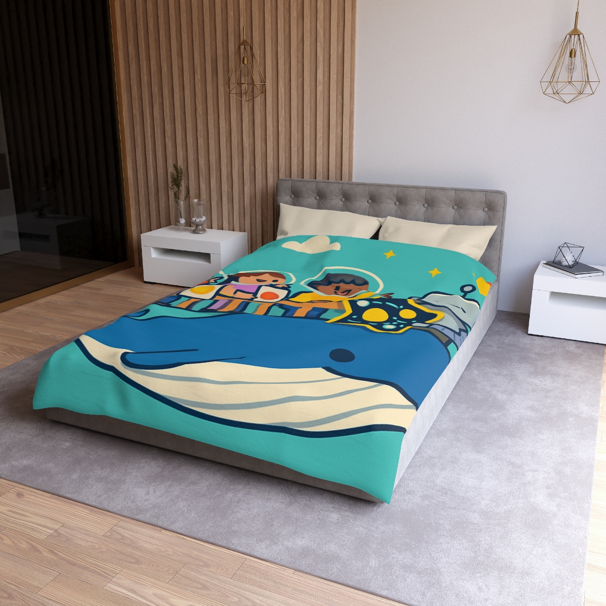 Comet Classroom In The Sky Whale custom duvets