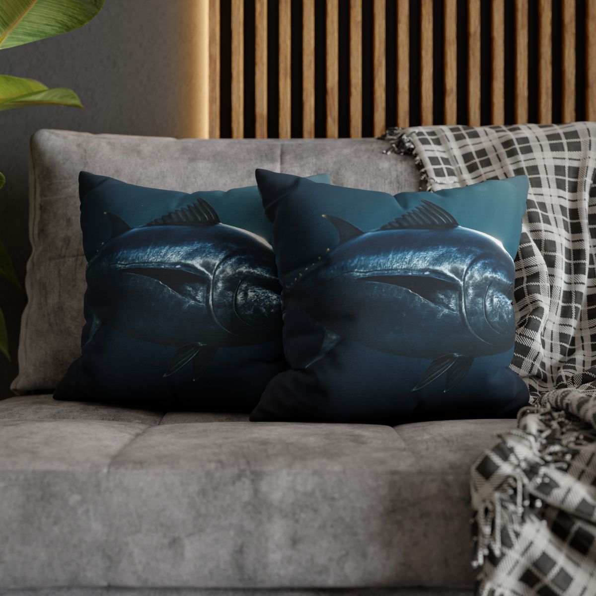 Glimmerfin Bluefin Tuna comfortable bedding pillow covers