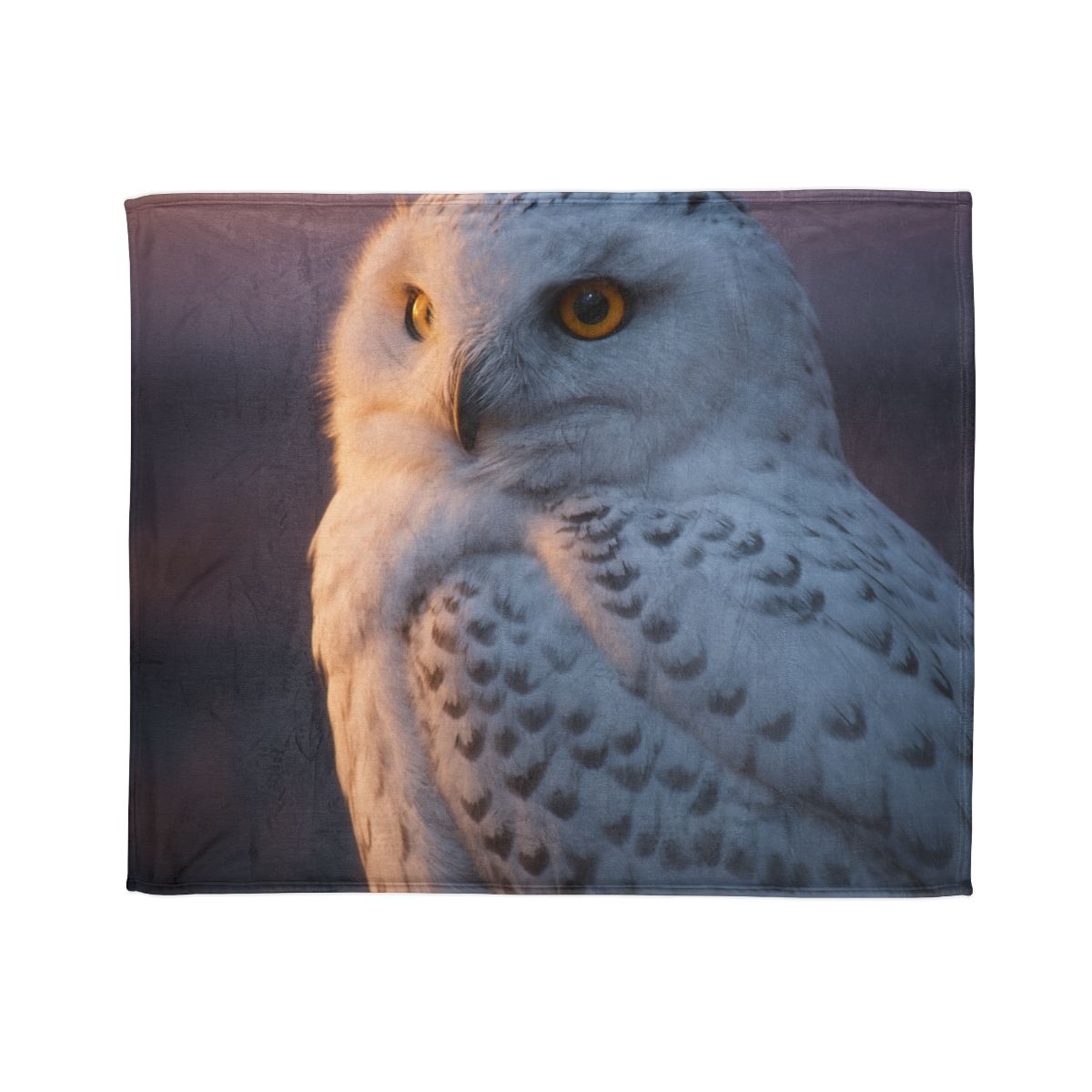 Twilight Watcher Snowy Owl designer printed blankets