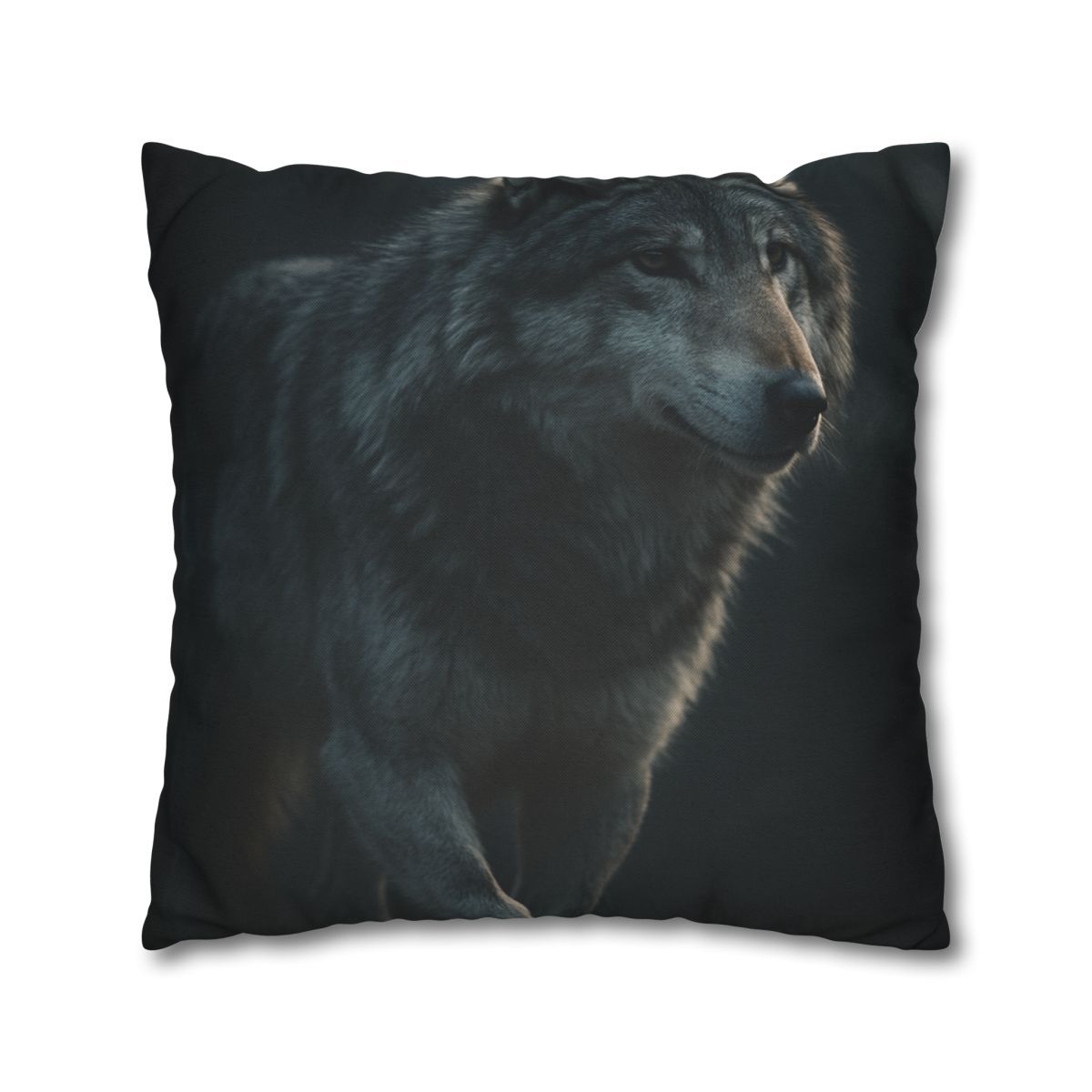 Moonlit Sentinel Gray Wolf personalized pillow covers