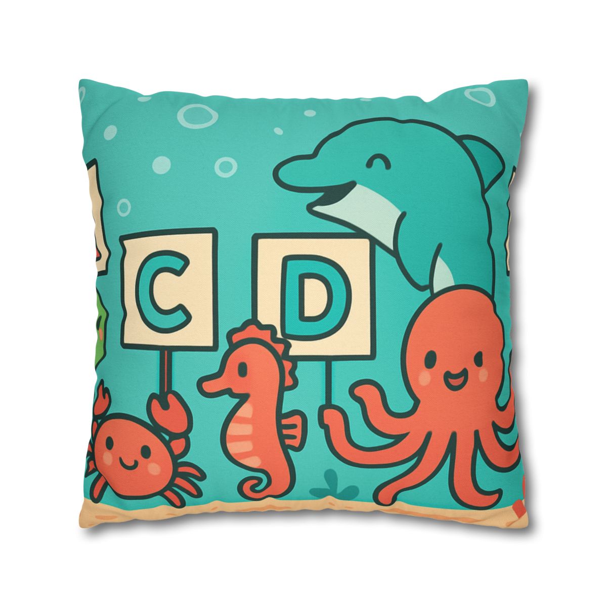 Coral Reef Alphabet Parade custom pillow cases