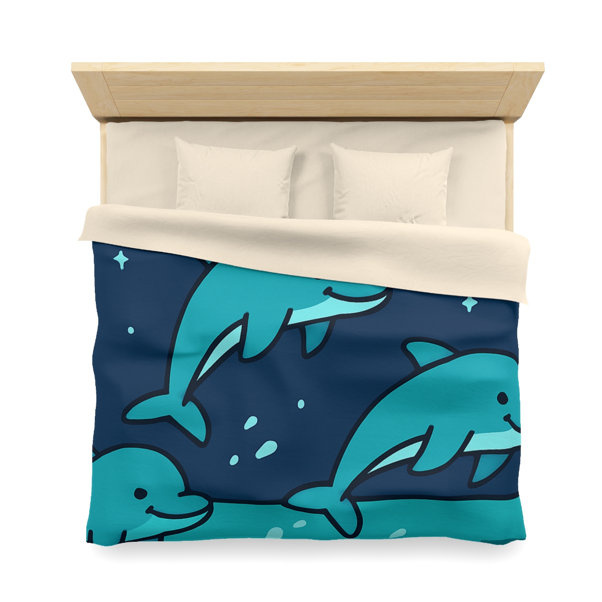 Starlight Sea And The Cosmic Dolphins personalized bedding duvets