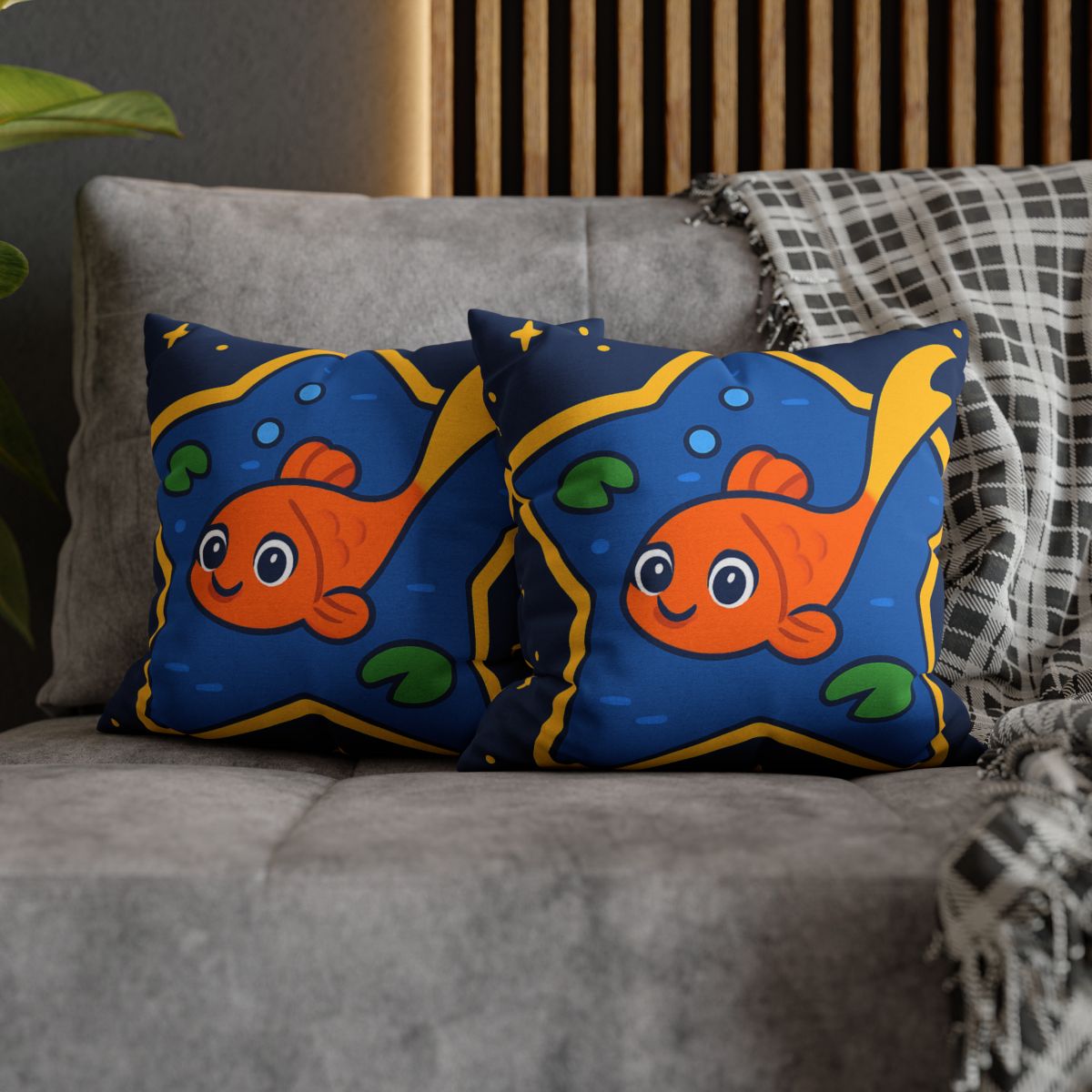 Comet Koi And The Star Pond designer print pillow cases