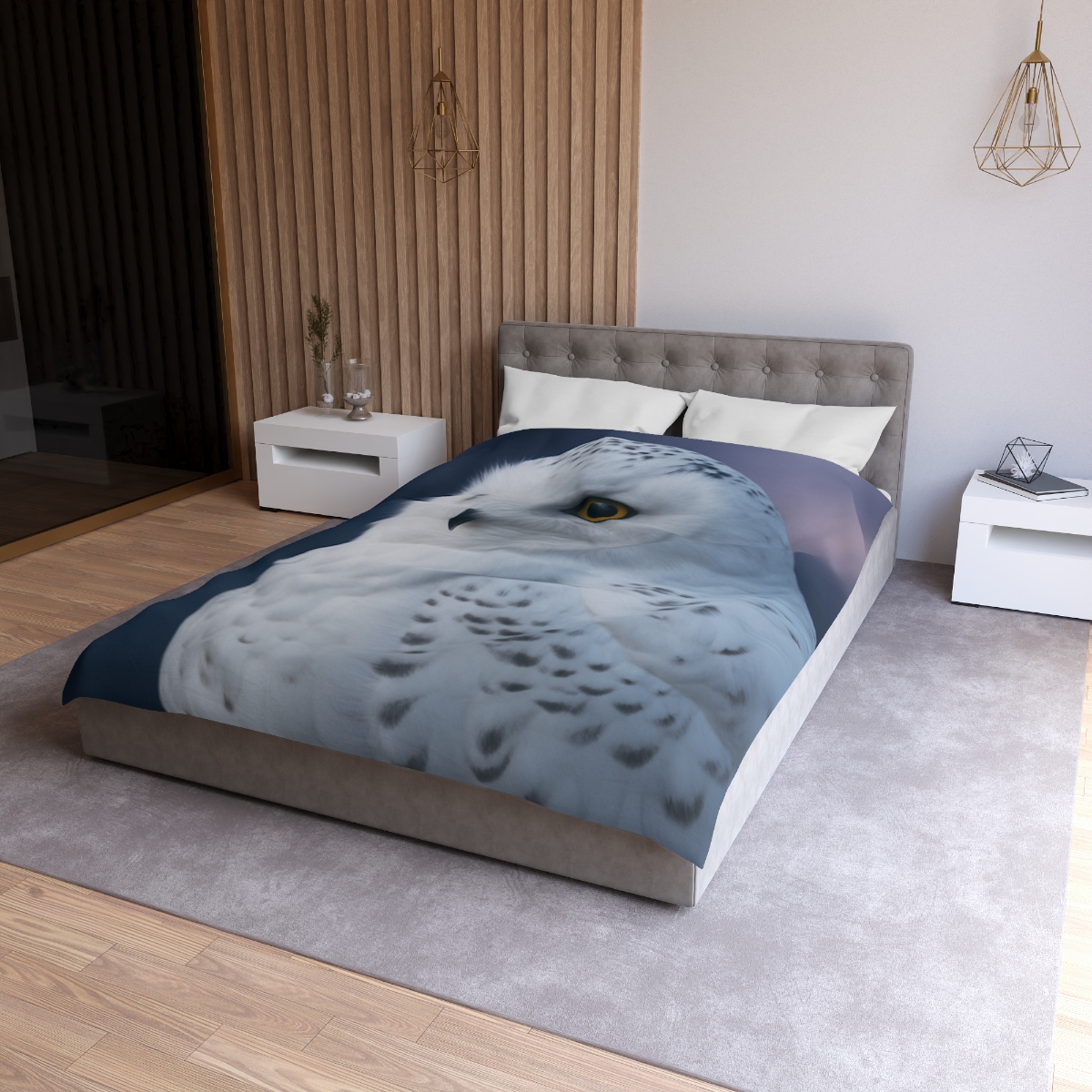 Twilight Watcher Snowy Owl warm winter duvets