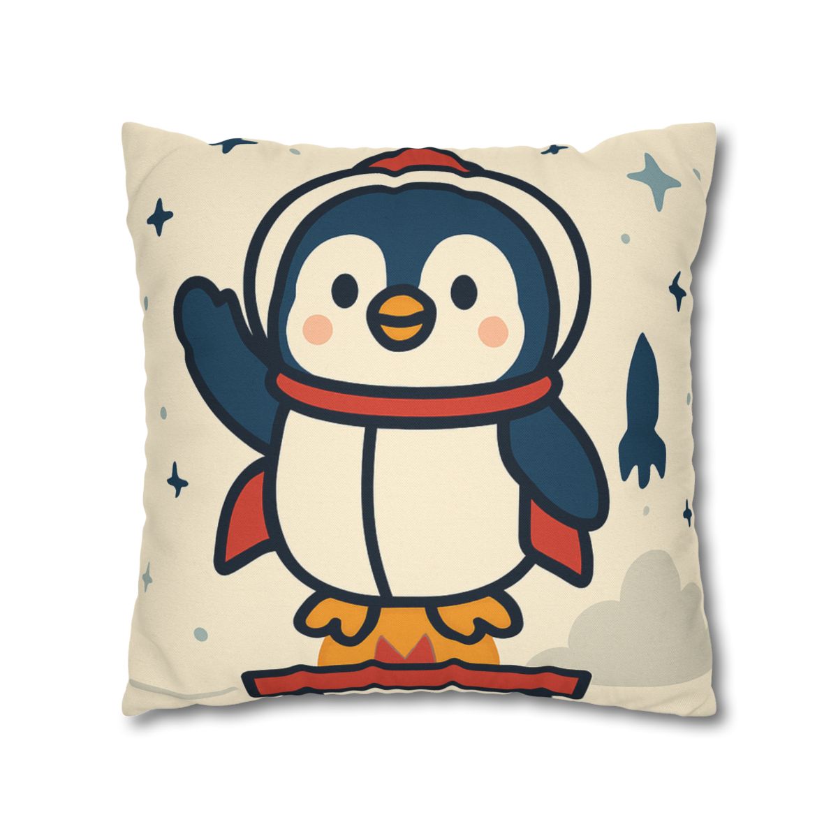 Rocket-Pilot Penguin designer print pillow cases