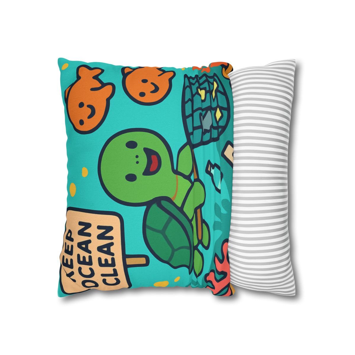 Coral Reef Clean Up Crew soft cotton pillow cases
